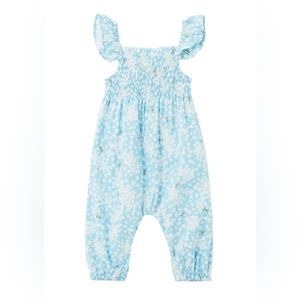 Joules Newborn Riverton Smocked Floral & Bee Romper